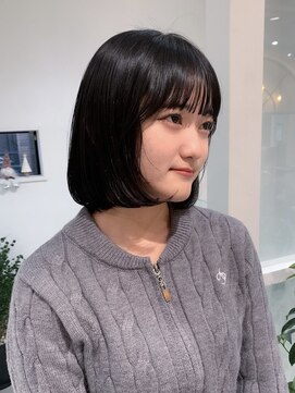 ロンドエニカ 大宮(Lond enika) 前髪パーマアッシュカラーレイヤーロングボブヘア[大宮]