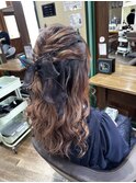 ハーフアップ ヘアセット