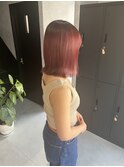 大人可愛いボブ☆チェリーレッド