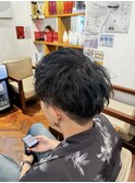 ベリーショート/ダークアッシュ/ニュアンスパーマ/韓国マッシュ