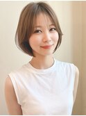 大人可愛い20代30代40代小顔ウルフレイヤーボブ丸みショートボブ