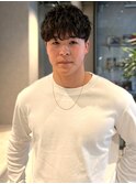 波巻きスパイラルパーマ　マッシュパーマ　ツーブロック　束感
