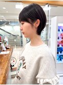 【morio札幌】札幌ショート　大人かわいい黒髪丸みショート