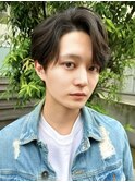 シースルーバング透明感カラーオリーブベージュカルマパーマ