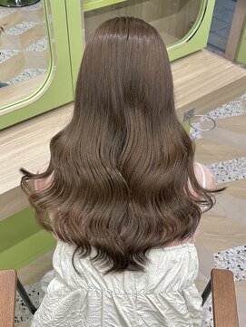 イオエ 西梅田(ioe) ブリーチなしカラー/髪質改善/ミルクティーベージュ/小顔ヘア