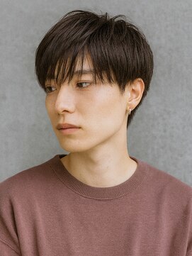 メンズルシードスタイルベル(mens LUCIDO STYLE BELLE) ナチュラル黒髪ショートビジネススーツマッシュフェードスタイル