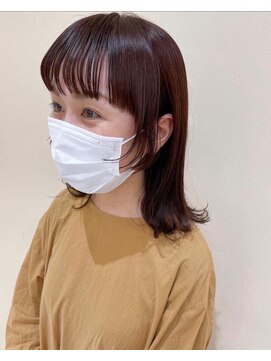 美容室ヒラトヤ 都南店 小顔大人可愛い外ハネネオウルフ暖色系カラー