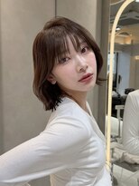 ロンドリメゾン 原宿(Lond re Maison.) ラテグレージュ顔周りレイヤーボブ韓国巻き結べるレイヤーカット