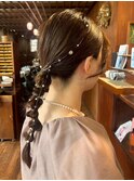 ヘアセット/編みおろし/パーティアレンジ/結婚式