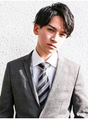 七三オールバック　コンマバング　ビジネス　かき上げヘア