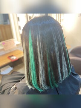 ヘアメイクサロン ゼロ(ZERO) Green × Light Green カラーシール☆メッシュスタイル