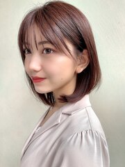 【穂積聡】大人可愛い10代20代30代シースルー前髪前下がりボブ