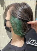 【i+me】チラ見えグリーン×イヤリングカラー