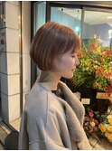 柔らかブラウンのボブ