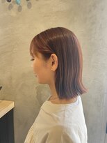 エッジ ヘア メイク(edge hair +make)&nbsp;切りっぱなしボブ/オレンジカラー/ピンクカラー/インナーカラー