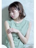 ダークグレージュヘルシーカットアースカラー色っぽボブ