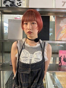 ダブ ギンザ(DaB ginza) ショートカット/ミニボブ/オン眉/レッドカラー/ボルドー