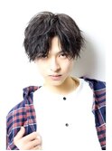 ツーブロック刈り上げセンターパートスパイラル