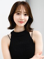 エインアンリー 表参道(AIN.ANLY.) ◯ワンレンボブルフ黒髪ネビージュ小顔ぱっつん前髪ウルフパーマ