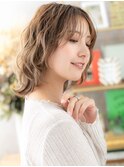 ■細めハイライト小顔ウェーブミディアムウルフ609上尾20代30代