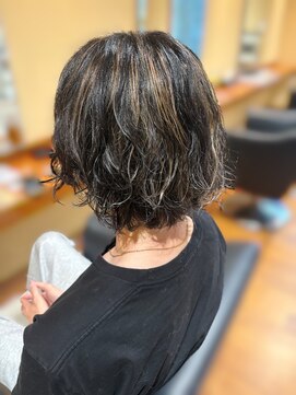ユウヘアー 本山店(U Hair) メンズ×ハイライト×パーマ