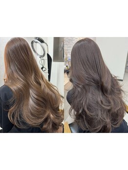 髪が傷みにくく、透明感抜群♪今年のトレンド【ブリーチなしダブルカラー】で髪色に差を＊艶と発色の良さ◎