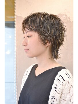 スパイス SPYS 大人ショートレイヤーパーマ/大人ハイライトウルフ/