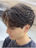 渋谷フェザーパーマセンターパートニュアンスパーマ10代マッシュ