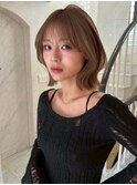 韓国へアグレージュカラーブリーチ無し髪質改善透明感カラー