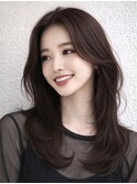 レイヤー 韓国ヘア 顔周りカット ブラウン 透明感 髪質改善 20代