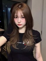 ロッソ 大橋店(Rosso) ブラウンのふんわりレイヤーロング【大橋】