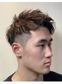 アップバングショートツイストパーマスタイル