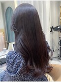パープルベージュカラー 丸の内OL風ロングレイヤーカット