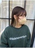 切りっぱなし ボブ ブラウンカラー インナーカラー ベージュ