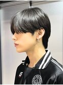 黒髪マッシュナチュラルマッシュメンズヘア韓国ツーブロック