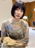 大人ボブ大人ショートボブ切りっぱなしボブ前髪あり前下がりボブ