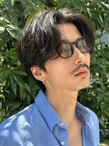 シャドウパーマ毛流れヘアセンターパートニュアンスパーマ原宿