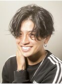 ツーブロックナチュラルセンターパートアンニュイヘア