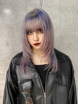 エゴ 池袋(EGO) デザインカラー　顔周りレイヤー　レイヤーカット　ウルフカット