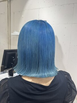 アジールヘア 北千住駅西口店(agir hair) 寒色系ハイトーンライトブルーカラー