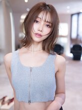 エースハバナ 渋谷(1 HAVANA)&nbsp;顔周りレイヤーボブ×ミルクティーブロンド/ハッシュカット