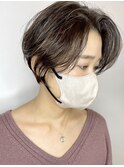 ロングバングで大人ショートボブ［稲毛/髪質改善］