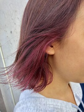 レーヴ(Reve) ピンクバイオレット×インナーカラー×外ハネボブ【レーヴ】