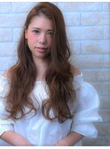 無造作黒髪伸ばしかけラフヴェールウェーブの小顔フェザーロング