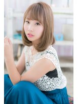 ミック ヘアアンドメイク アップ 駒込店(miq Hair&Make up) 女の子らしさ♪シアカラーxシースルー前髪xワンカールミディ