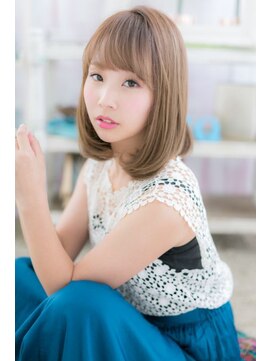 ミック ヘアアンドメイク アップ 駒込店(miq Hair&Make up) 女の子らしさ♪シアカラーxシースルー前髪xワンカールミディ