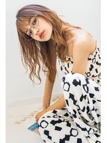 サングース(Sungoose)&nbsp;大人外国人風ロング＃カーキグレージュフェザーバング