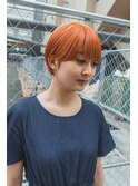 ショートボブオレンジカラー