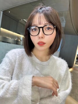 マシェリー バイ ロンド 金山(Ma cherie by Lond) 切りっぱなしボブ×レイヤーカット×ブリーチなしグレージュ