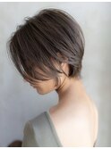 大人かわいい前髪セシルカットココアブラウンフリンジウェーブ